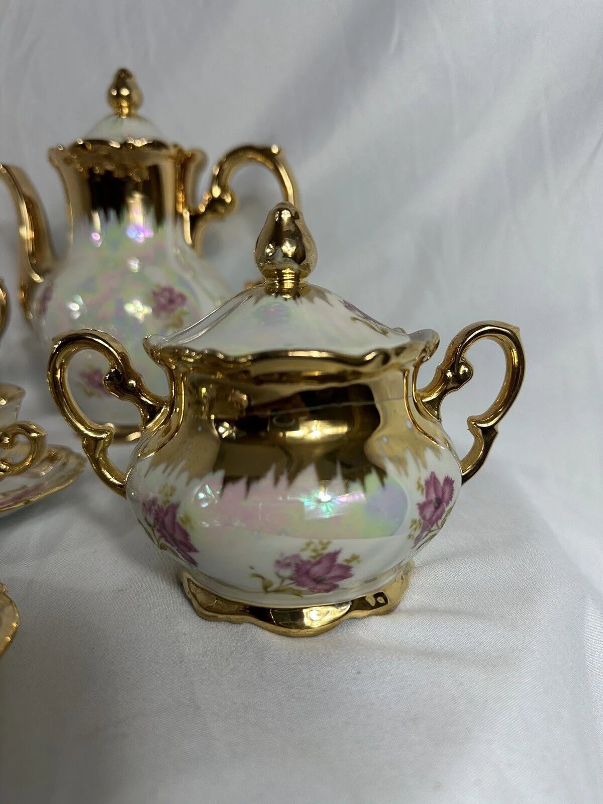 Iridescent Mitterteich Bavaria Lusterware Tea Set