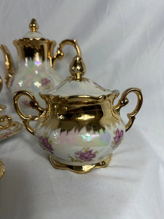 Iridescent Mitterteich Bavaria Lusterware Tea Set