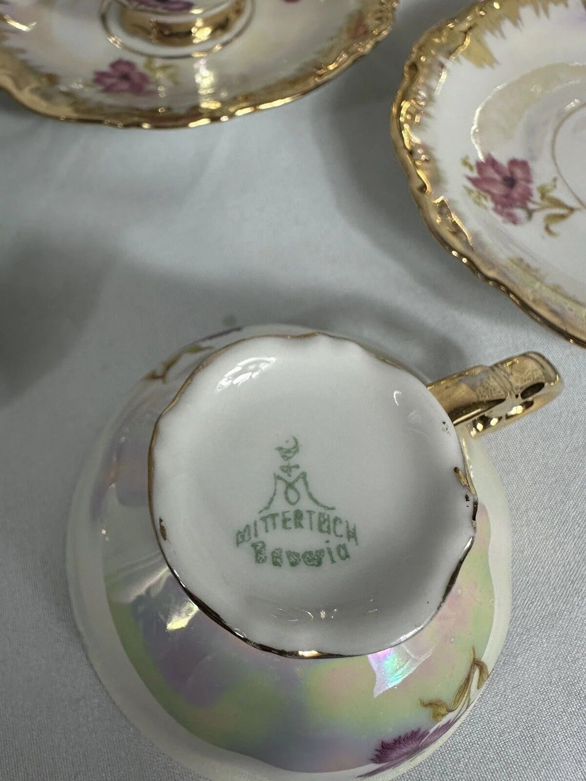 Iridescent Mitterteich Bavaria Lusterware Tea Set