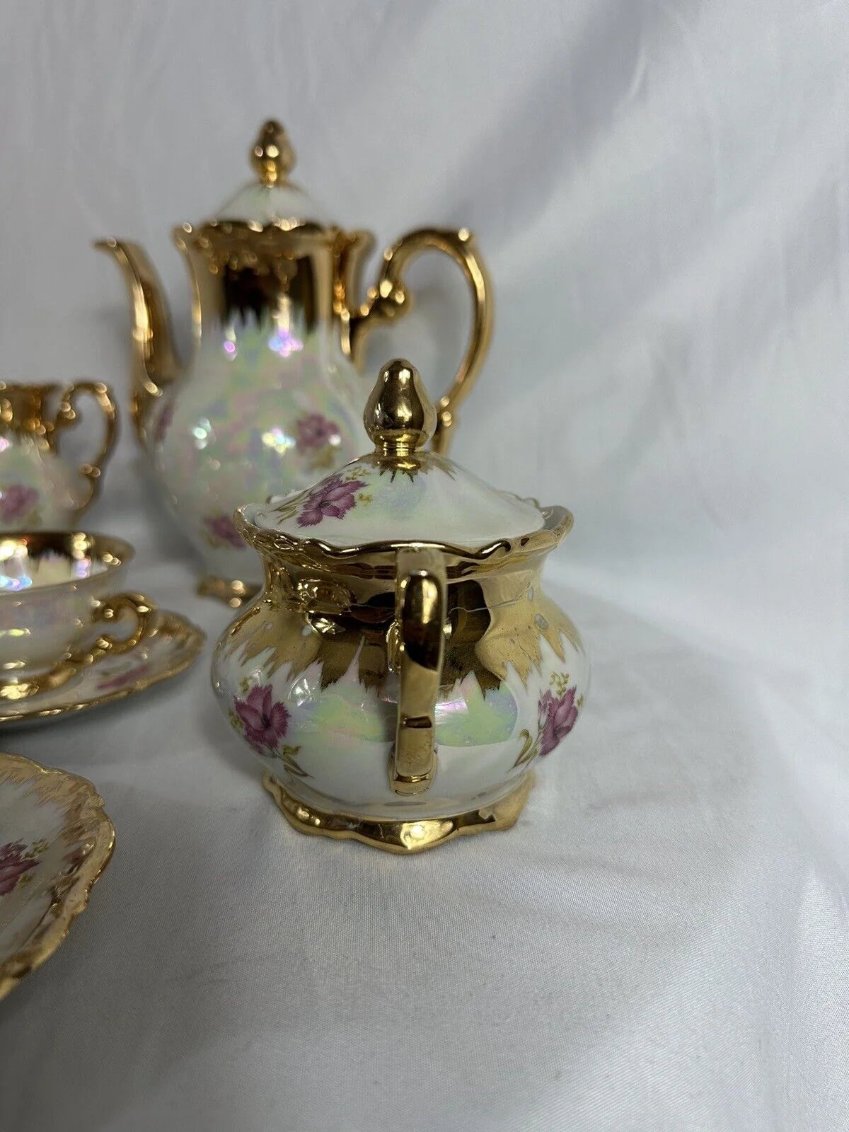 Iridescent Mitterteich Bavaria Lusterware Tea Set