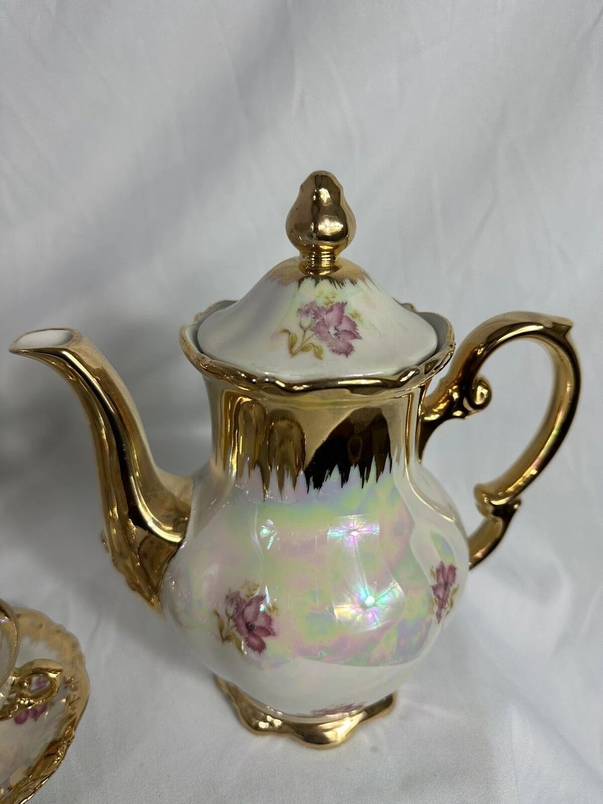 Iridescent Mitterteich Bavaria Lusterware Tea Set